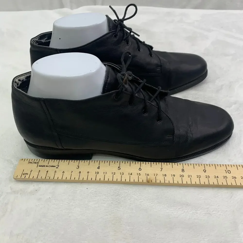 Easy Spirit Mens 9.5 Chukka Style Lace Up Oxford Dress Shoes Black Leather